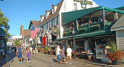 People strolling on Bowen's Wharf, Newport, RI