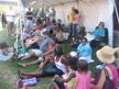 Cooling off in the shade tent