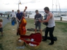 Spontaneous music outside festival grounds