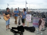 Spontaneous performers outside the Folk Festival 2012