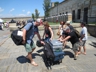 Moving performer's equipment, Folk Festival 2013