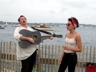 Spontaneous performance outside entrance of Folk Festival 2013