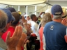 Jon Batiste working the crowds, Jazz Festival 2013