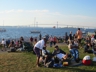 View of Pell Bridge from festival grounds, Jazz Festival 2013