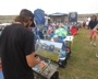 Artist at work at main stage, Folk Festival 2014