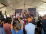 Audience enjoying a performance at the Quad Stage inside the fortress walls, Folk Festival 2015