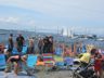 Listening to music on the Fort stage with a view, Folk Festival 2018