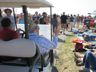 George waiving to the crowds as he cruises the festival grounds in his Wein Machine, Newport Folk Festival, 2016