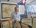 Guest manning his "Heritage Charts" booth at the Newport Boat Show, 2011
