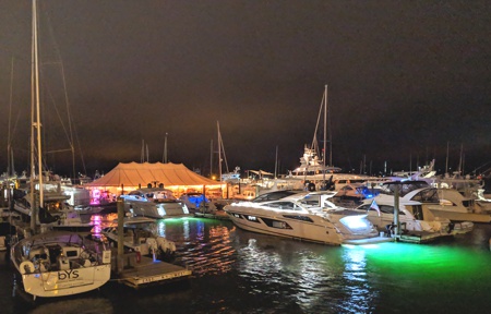 Waterfront at night, Newport, RI