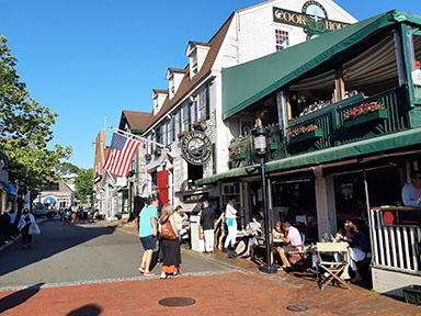 Walking along Bowen's Wharf, Newport, RI