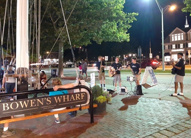 Band playing at Bowen's Wharf, Newport, RI