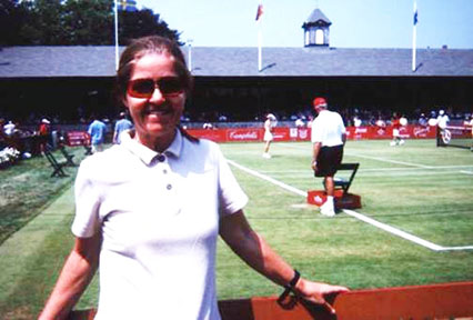 Guest enjoying tennis tournament at International Tennis Hall of Fame