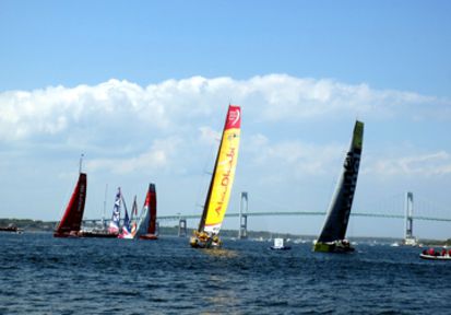 Volvo Sailboat Racing in Newport Harbor, Newport, RI